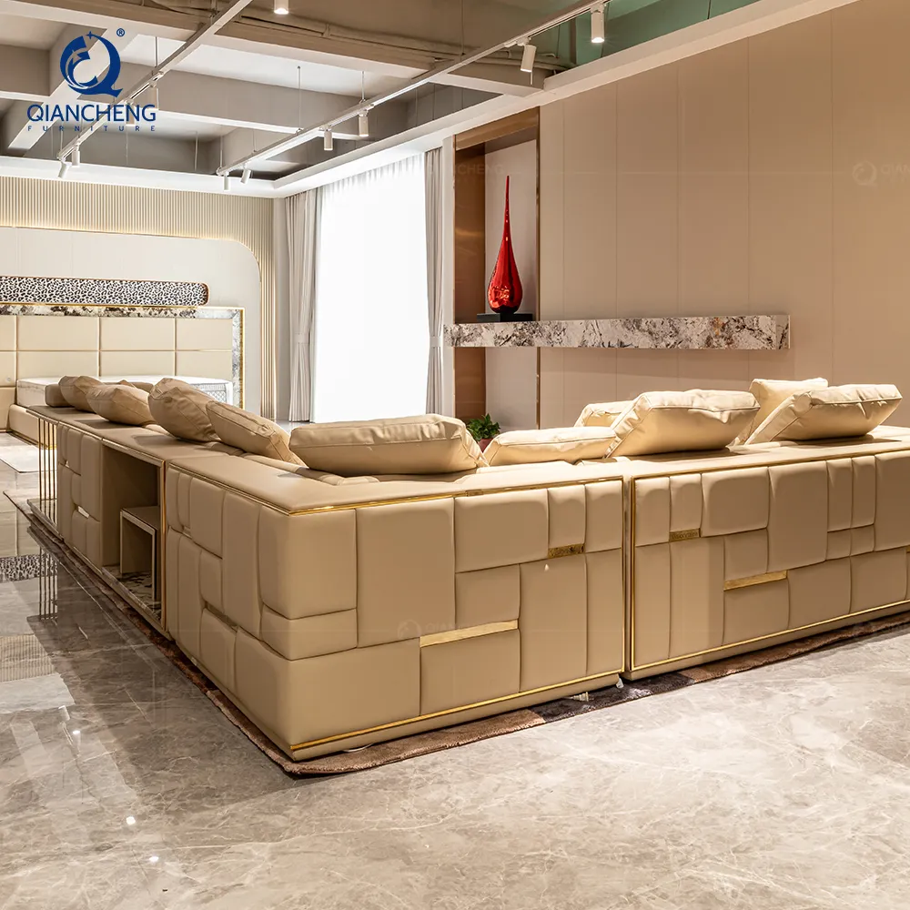 Projet de villa hôtelière personnalisé de luxe meubles canapé sectionnel italien moderne haut de gamme fabrication de canapés de salon design d'intérieur