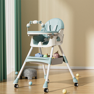 Cómoda Silla Alta para Comer para Bebés, Ajustable en Altura, Plegable, con Ruedas. - Product Image 2