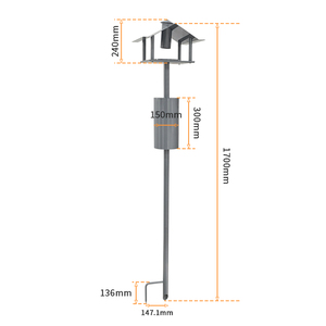 JH-Mech Mangiatoia per Uccelli a Prova di Scoiattolo in Acciaio al Carbonio, Altezza Regolabile, Base a 2 Punte, Facile da Installare <span class=keywords><strong>e</strong></span> Utilizzare, Stabile <span class=keywords><strong>e</strong></span> Durevole - Product Image 2