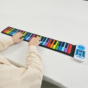 KONIX Colorful Kids Online Piano Instrument Toy Piano Microphone <strong>Funny</strong> Musical Keyboard Cheap Electric Rollup Mini Piano - Product Image 1