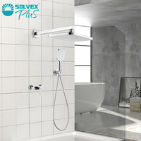 Kits de douche à main ABS promotionnels à durée limitée d'usine SOLVEX support mural de jet de massage de vanne d'eau froide/chaude pour appartements