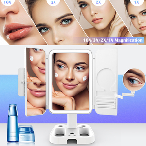 2024 New Arrival <strong>Triple</strong> Folding Vanity Makeup <strong>Mirror</strong> Led Smart Makeup <strong>Mirror</strong> with Cosmetic logo MF33 - Product Image 5