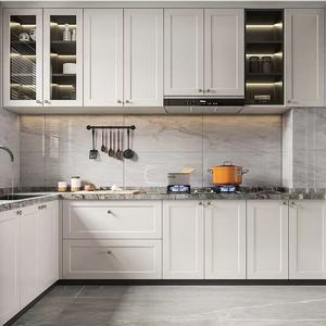 Gabinete de cocina de diseño francés moderno personalizado, madera maciza de roble con estilo MDF, juego completo de cocina victoriana a la venta - Product Image 1