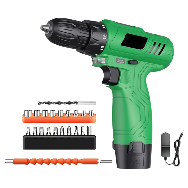 Customizable 12V Cordless Drill Set with Keyless Electric Screwdriver Power Tools Accessories Max Drilling Diameter 20mm OEM