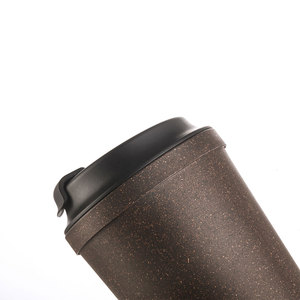 Eco-friendly BPA Free Coffee <strong>Mug</strong> Made of Coffee Grounds Reusable Leakproof Suction Cup Double Wall <strong>Plastic</strong> Drinkware - Product Image 5