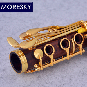 MORESKY Red Wood Professional Clarinet Rosewood Bb Gold-plated 17/18 Keys Solid Wood Mopane Sib Klarnet M151(OEM) - Product Image 4