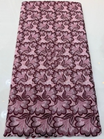 Nouvelle dentelle guipure en voile de coton suisse avec appliques florales brodées et motifs ajourés