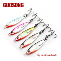 1.5g 3g 5g Leurre de pêche en fer forgé à longue portée, avec effet œil de poisson simulé, revêtement par placage laser et paillettes métalliques brillantes effet cristal