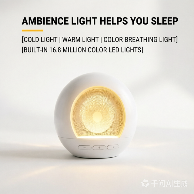 Mini Round Speaker With Warm Night Light Portable Wireless Stereo Audio Box Small Desktop Speaker