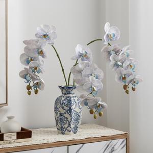 Orquídeas Artificiales Meng Jie, Phalaenopsis de Siete Cabezas, Decoraciones de Escritorio en Florero de Poliéster - Product Image 4