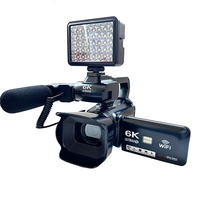 Caméra Vidéo Professionnelle 6K pour Vlog en Direct, Zoom Numérique 18X, 64MP, Vision Nocturne IR, Écran Tactile IPS UHD 4.0, Wi-Fi