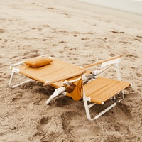 Chaise de plage portable personnalisée de luxe pour l'extérieur en aluminium et en toile chaise inclinable vintage pliante de qualité supérieure tommy avec poche latérale