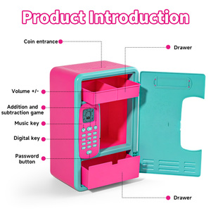 Hucha cuadrada de plástico personalizada con desbloqueo de contraseña, cajero automático cuadrado por sublimación, juguete y regalo para niños, alcancía a la venta - Product Image 3