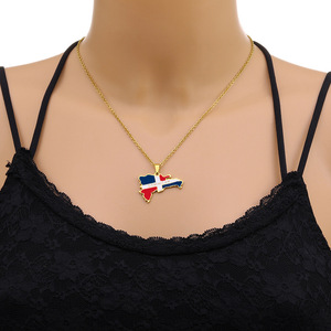 Collier tendance en acier inoxydable plaqué or 18 carats de haute qualité avec pierre naturelle, cadeau pour femme, style dominicain, vente en gros - Product Image 2