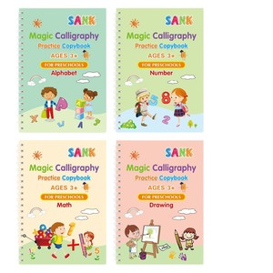 Libri di Calligrafia per Bambini in Francese, Tedesco, Arabo, Spagnolo e Inglese, Quaderni Educativi per l'Apprendimento dell'Alfabeto - Product Image 1