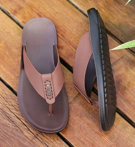 Hot Sales Genuine Leather Upper Men's Outdoor Beach Flip Flops Flipflops <b>slippers</b> for Men Summer - Product Image 4