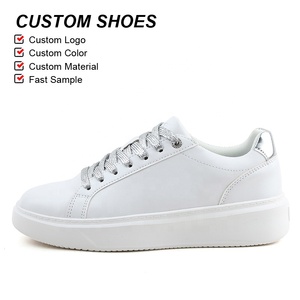 OLICOM OEM Fabrik Niedrige Weiße Schuhe für Damen PU-Leder Pendler-Flachschuhe Modische Sport- und Freizeitschuhe - Product Image 1