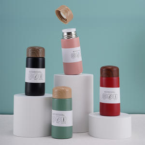 แก้วน้ำสแตนเลส 304 ฝาไม้ขนาดเล็ก เก็บอุณหภูมิได้ พกพาสะดวก เหมาะเป็นของขวัญทางธุรกิจ ความจุขนาดเล็ก ทรงตรง - Product Image 4