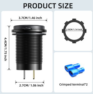 Presa USB C 12V 65W con Porta PD3.0 e Ricarica Rapida 3.0 18W, Presa USB Impermeabile per <span class=keywords><strong>Auto</strong></span> - Product Image 2