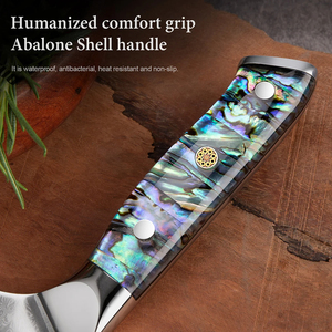 Xyj couteaux de Chef japonais damas, haute teneur en carbone, <span class=keywords><strong>couteau</strong></span> de cuisine de 8 pouces <span class=keywords><strong>professionnel</strong></span> en acier inoxydable pour fileter la viande et le <span class=keywords><strong>poisson</strong></span> forme géométrique - Product Image 5