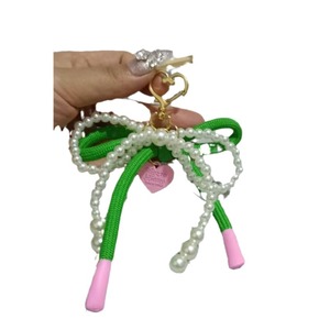 Dongdaemun sinh thái thân thiện <span class=keywords><strong>PVC</strong></span> ngọc trai màu dây đôi cung Carabiner <span class=keywords><strong>Keychain</strong></span> Phụ kiện tự làm mùa xuân phong cách mới - Product Image 5