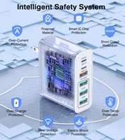 Station de charge rapide multi-USB HNT 100W GaN 6 ports 4A2C, adaptateur secteur mural pour iPhone, tablette, MacBook