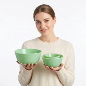 Juego de 3 Tazones de Resina, Diseño Minimalista Verde, Aptos para Lavavajillas, para Servir Alimentos, Uso Doméstico - Product Image 2