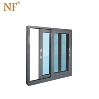Kugelsicheres Profilglas Glättendes Aluminium-Schiebefenster Maßgefertigtes Edelstahl Horizontales Modernes Aluminiumlegierungs-Wandfenster