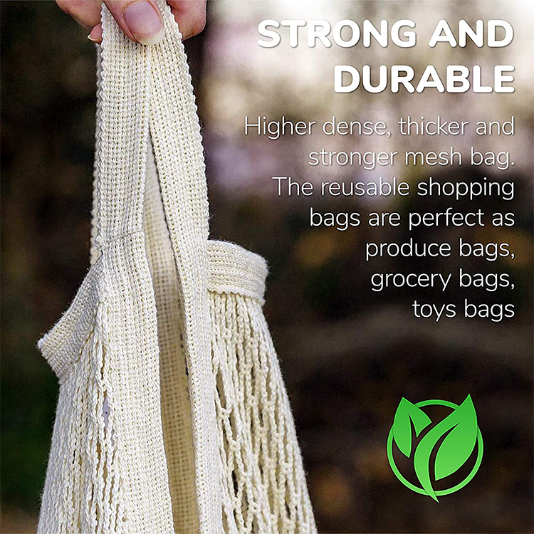 High quality eco friendly cotton drawstring mesh bag for vegetable packaging