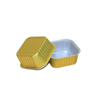 Pet Food Aluminum Foil Containers with PP Lid Oven Safe & Food Grade Square Design for Boarding 180ML