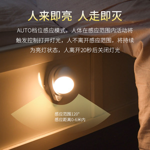 Smart <b>Motion</b> Sensor Night <b>Light</b> LED Wall Mounted USB Rechargeable 360 Degree Rotatable Cabinet <b>Light</b> - Product Image 5