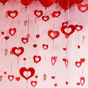 Ciondolo con palloncini con paillettes a forma di cuore vuoto da 100 pezzi con corda a nastro per la decorazione della festa di <span class=keywords><strong>compleanno</strong></span> di nozze - Product Image 4