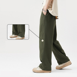 Pantaloni da jogging oversize pantaloni della tuta dritti da uomo impilati pantaloni della tuta a zampa di <span class=keywords><strong>abbigliamento</strong></span> produzione di pantaloni di cotone Streetwear <span class=keywords><strong>Hip</strong></span> <span class=keywords><strong>Hop</strong></span> - Product Image 1