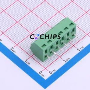 MX127S-3.81-06P-GN01-Cu-Y-A Screw Terminal Block Through hole Component (THT),P=3.81mm Connector 1x6P 3.81mm Green Through Hole - Product Image 2