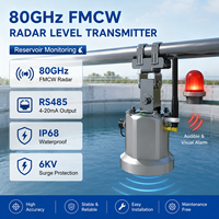 Transmisor de Nivel de Agua por Radar FMCW de 80 GHz Sin Contacto, RS485, IP68, Protección Contra Rayos de 6KV, para Monitoreo de Ríos y Embalses