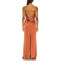 Robes longues Maxi dos nu sexy en soie 100% pour dames personnalisées robes en satin sans lacet pour femmes