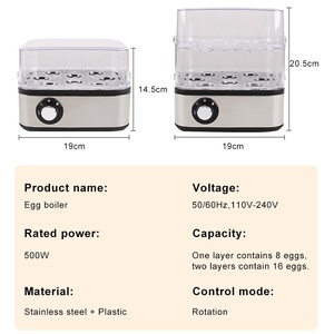 Vaporera y Cocedor <span class=keywords><strong>de</strong></span> Huevos Eléctrico para Uso Doméstico, Estándar Europeo y Estadounidense, Calentamiento Rápido, Tamaño Pequeño, 500W, Capacidad para <span class=keywords><strong>Cocinar</strong></span> 8 Huevos - Product Image 4