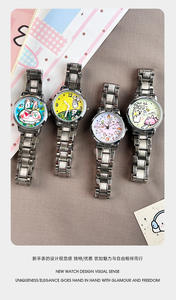 Montre ronde chic pour femme, style dessin animé ludique, look luxueux, mouvement à quartz - Product Image 6