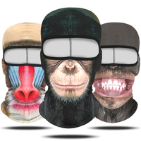 Masque complet léger pour le cyclisme et les activités de plein air d'Halloween Impression par sublimation d'animaux respirants Confortable et drôle