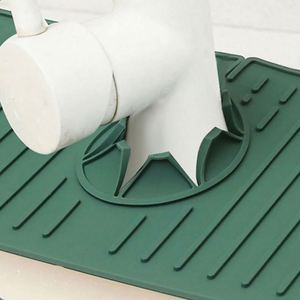 Tapis anti-éclaboussures pour robinet de cuisine en acier inoxydable et cuivre, support de drainage pour éponge, protection de comptoir, écologique - Product Image 5