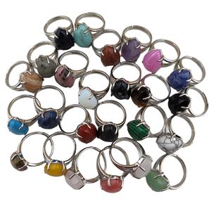 Recién llegado, anillos de piedra de Lava Vintage para hombres y mujeres, anillos chapados en plata con forma de gota de agua, regalo de fiesta de cumpleaños - Product Image 5