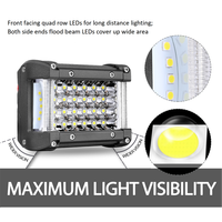 Projecteurs latéraux LED 12V de 4 pouces pour montant A, 6000K, pour pare-chocs, UTV, ATV, et conduite tout-terrain