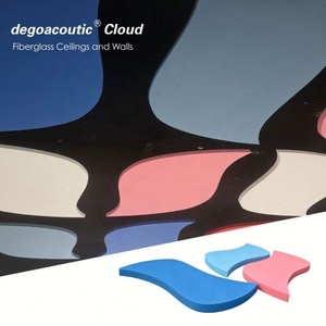 Panneaux de plafond en fibre de verre à contenu recyclé, panneaux acoustiques suspendus pour design intérieur, panneaux acoustiques ronds pour l'amélioration acoustique - Product Image 1