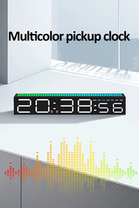 <span class=keywords><strong>Sveglia</strong></span> Digitale LED con Barra Luminosa Ritmica, Orologio da Tavolo Colorato, 3 Livelli di Luminosità Regolabile, Orologio Elettronico RGB Multicolore - Product Image 2