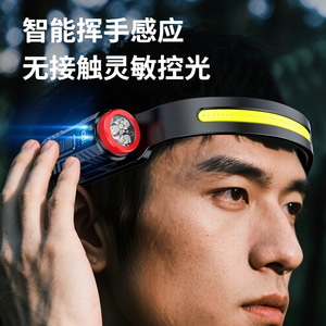 Cob Headlamp Rechargeable Led Aluminum Alloy Outdoor Camping With <b>Dimmer</b> Function - Product Image 3