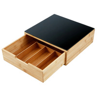 Organisateur de capsules de café en bois de bambou naturel - 20 compartiments multifonctionnels pour K-Cup