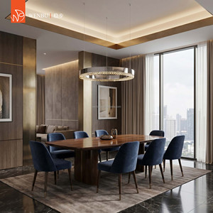 Luxury <b>Chandelier</b> Ring Honeycomb stainless steel+K9 crystal Mirror <b>Chrome</b> Dining Room - Product Image 6