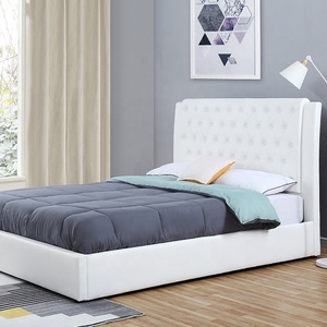 Willsoon Modern <strong>White</strong> Leather Upholstered Gas Lift <strong>Storage</strong> <strong>Bed</strong> Wooden <strong>Frame</strong> for Home and Bedroom Furniture Wholesale - Product Image 2