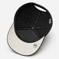 Casquette de baseball noire personnalisable avec logo, chapeau de golf performant, côtés perforés au laser, respirant, visière incurvée, fournisseur en gros