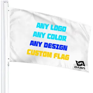 Grosir ukuran opsional digital printing outdoor polyester iklan bendera promosi katun poliester iklan bendera